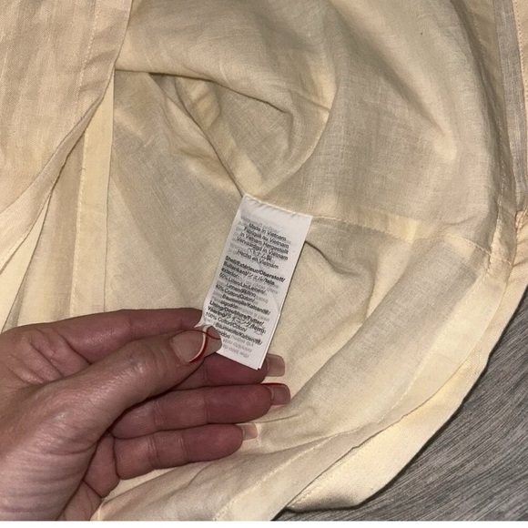 J.Crew Cream Color V-Neck Sleeveless Button Down Linen Blend A-Line Dress Size 8 - Picture 7 of 10